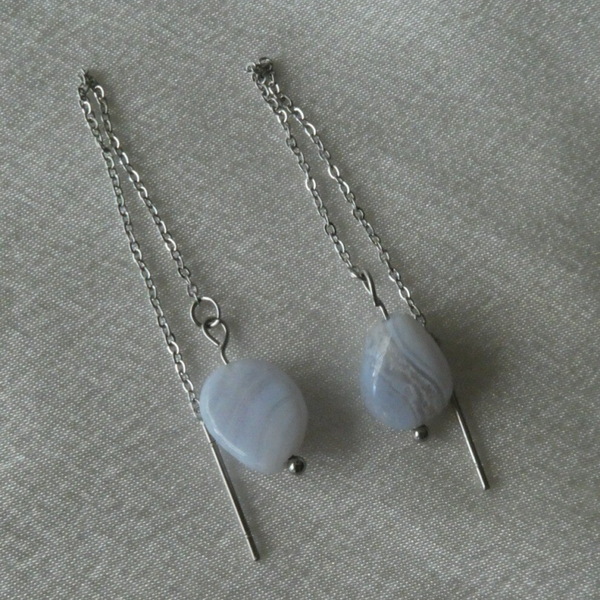 Oorbellen blue lace agaat