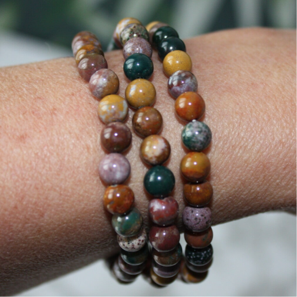 Oceaan jaspis powerbead 6 mm