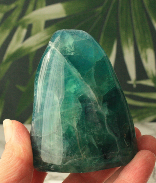 Groen / blauwe fluoriet freeform 05