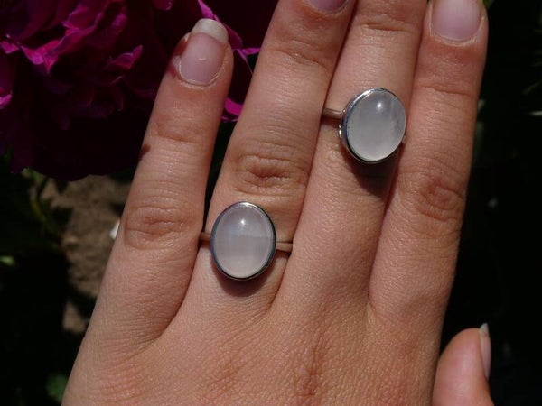 Regenboog maansteen ring