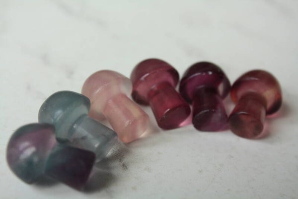 Regenboog fluoriet mini paddenstoel