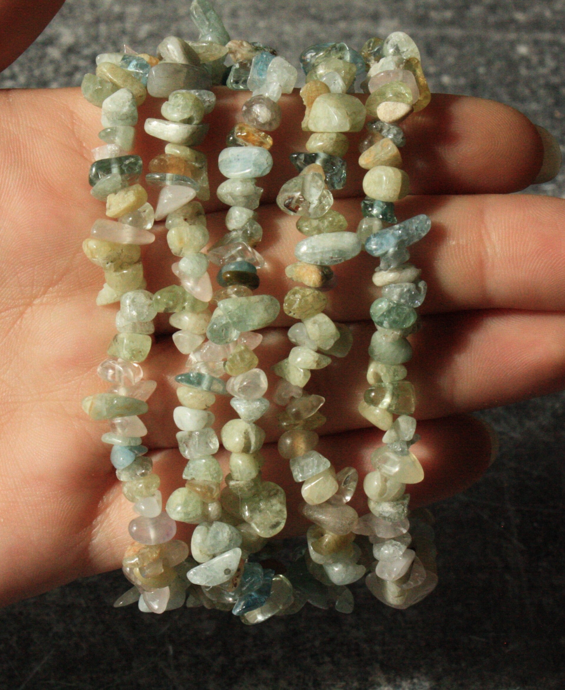 Aquamarijn met morganiet splitarmband