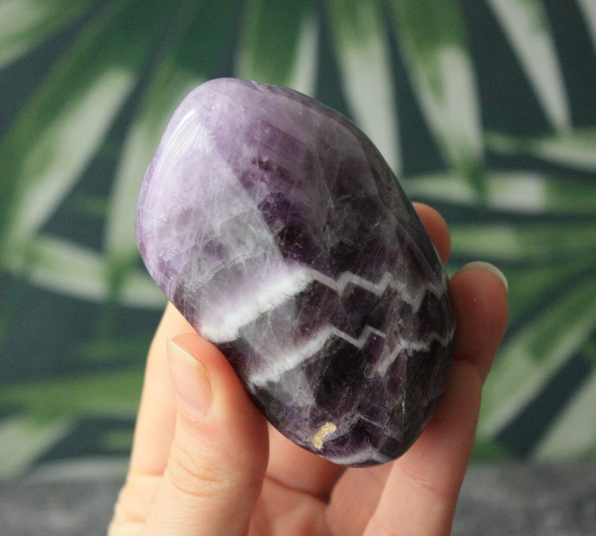 Chevron amethist handsteen