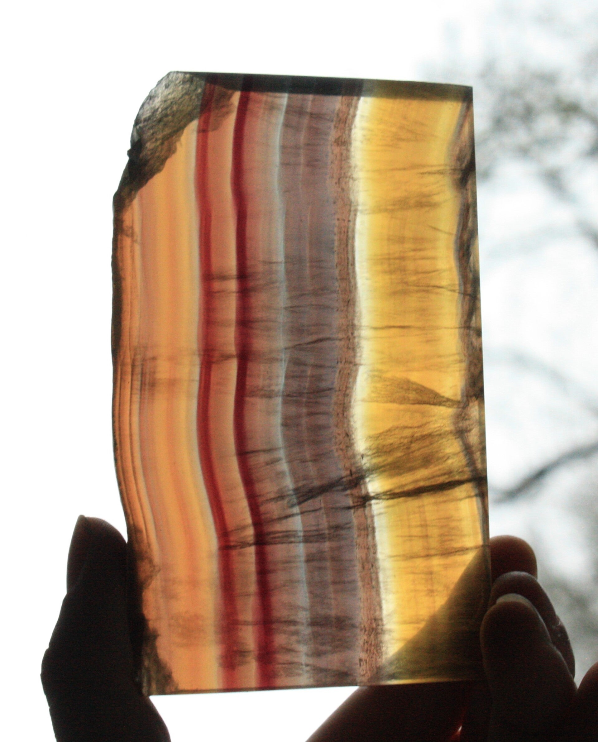 Geel gestreepte fluoriet schijf 02