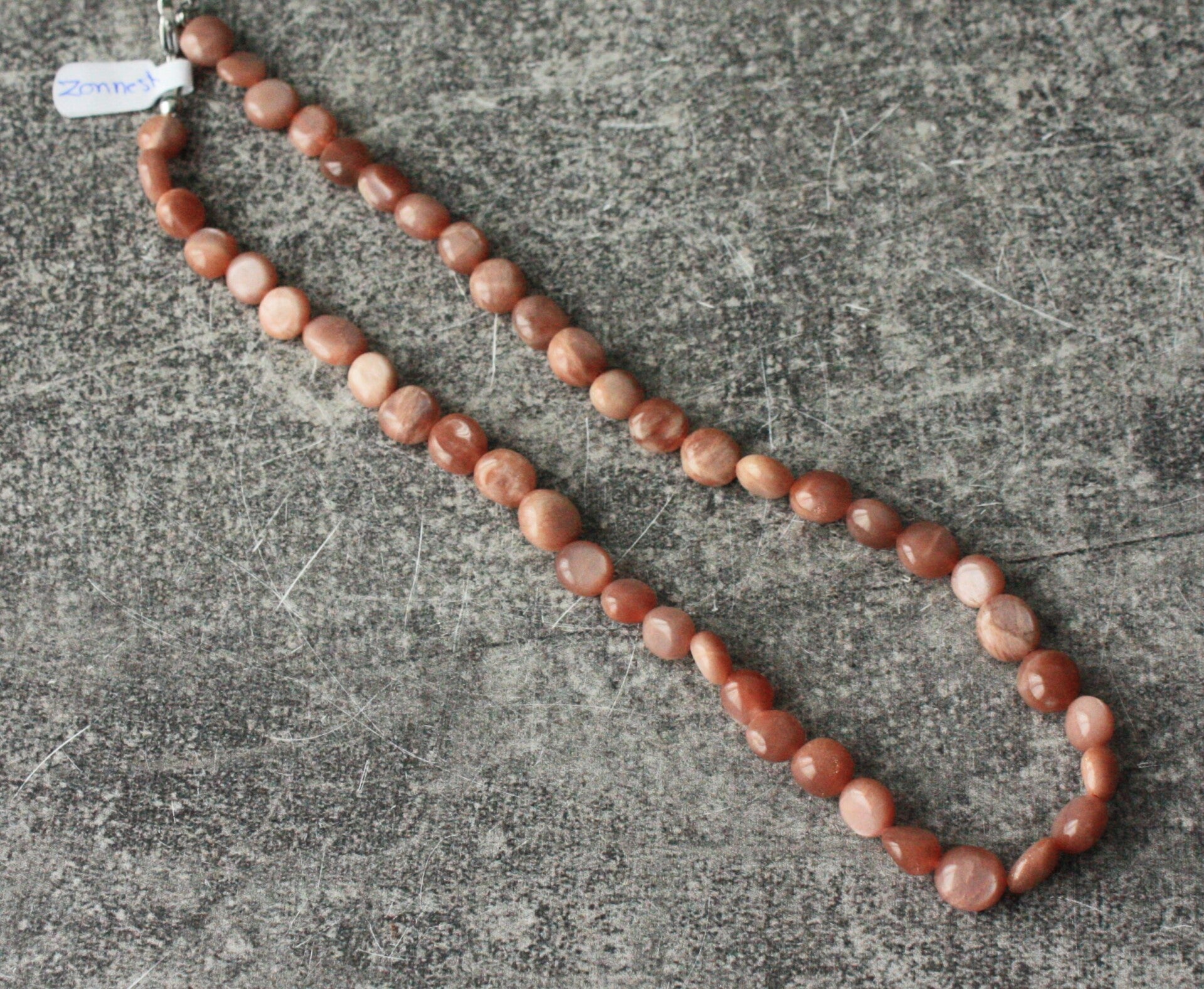 Zonnesteen kralen ketting