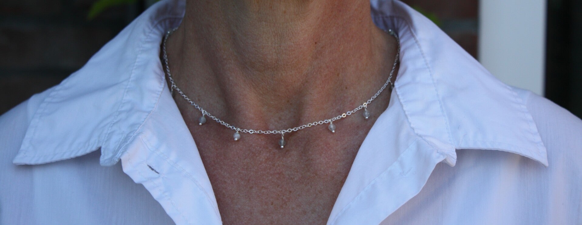 Labradoriet ketting (zilverkleurig)