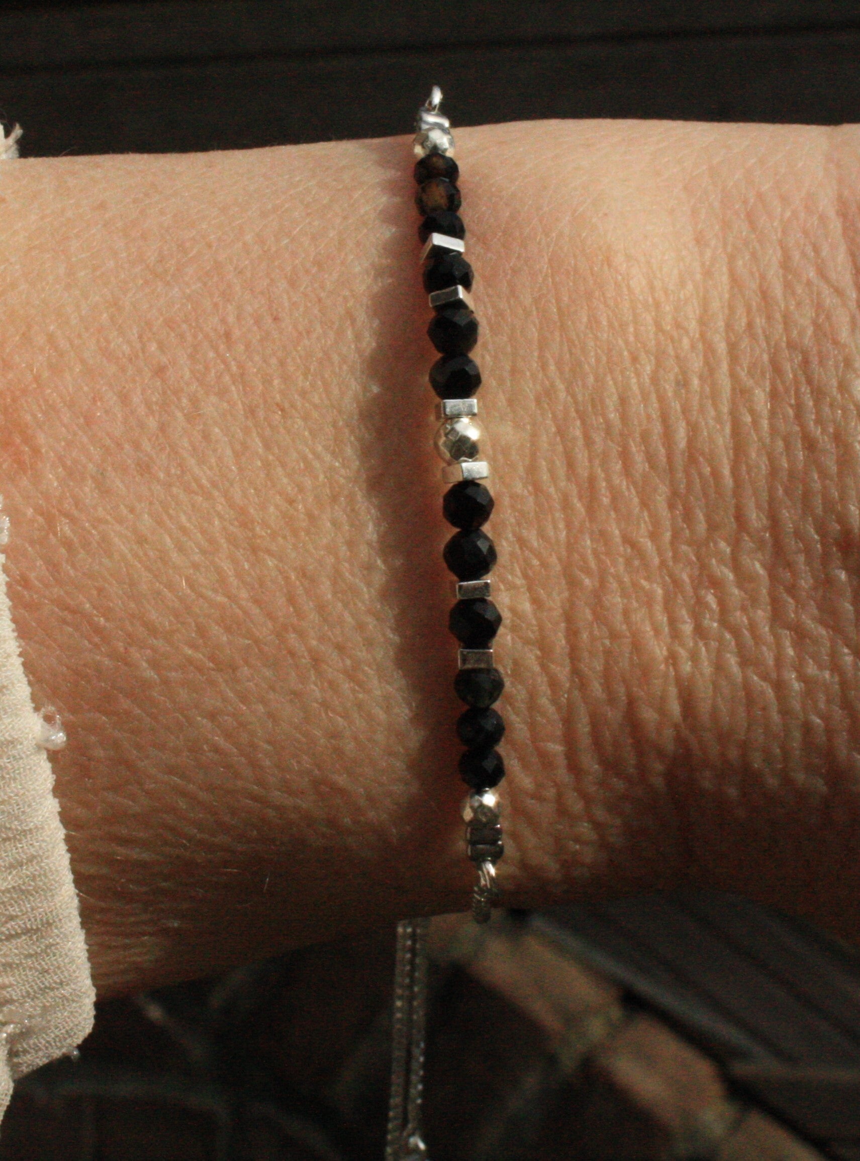 Onyx armbandje (zilverkleurig)