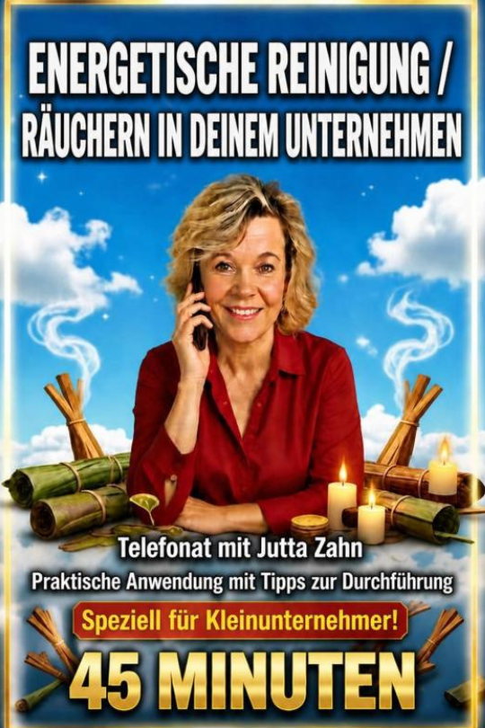 Beratung 45 Minuten mit Jutta Zahn zur Energetische Reinigung/ Räuchern  im Kleinunternehmen