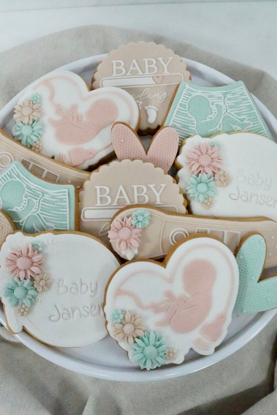 Koekjes set voor zwangerschapsaankondiging