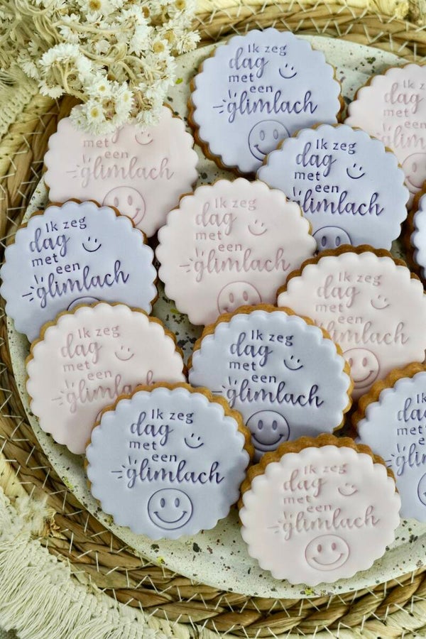 Mini 'Ik zeg dag met een glimlach' classic koekjes