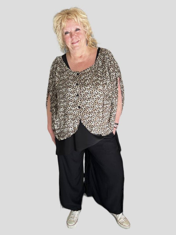 Wijde ophaal broek Luna