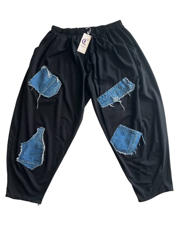 Moonshine broek met jeans stukken mt 4 en 5