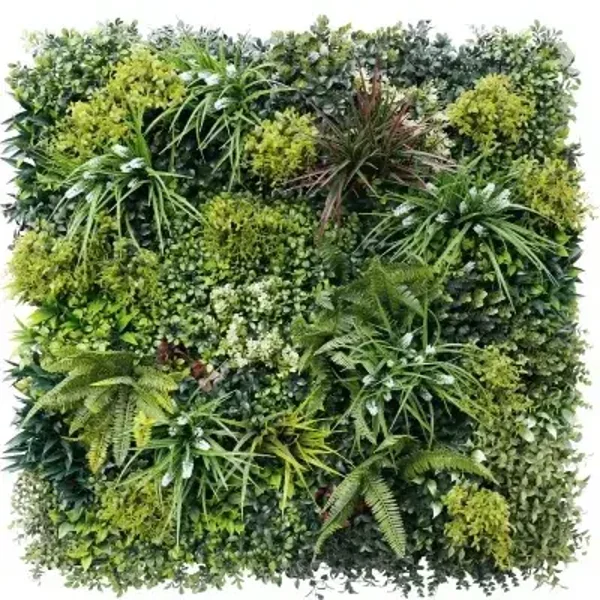 Luxury Lush Spring Recycled Vertical Garden / Green Wall UV Resistant 100cm x 100cm