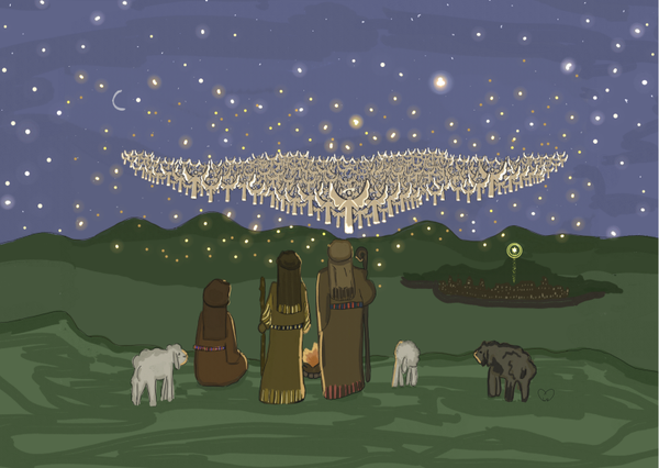 Herders met engelen schaar