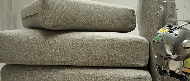 Custom foam in cushion covers.