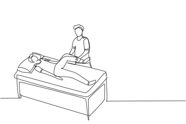 Fucking and playing on a massage table
