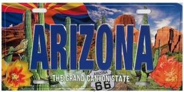 Arizona Route 66 License Plate