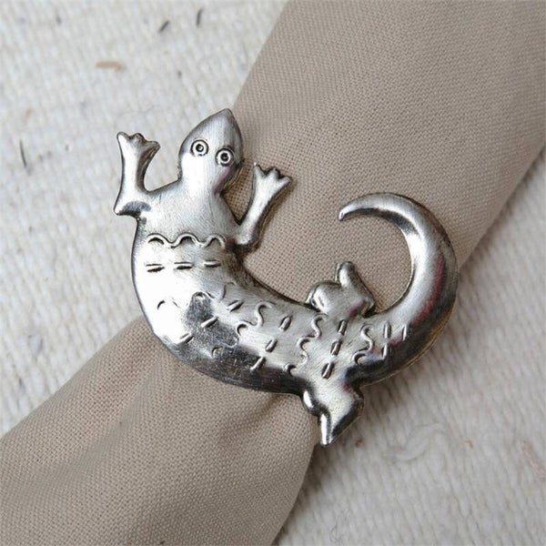 Lizard Antique Silver Napkin Ring #9607-3006
