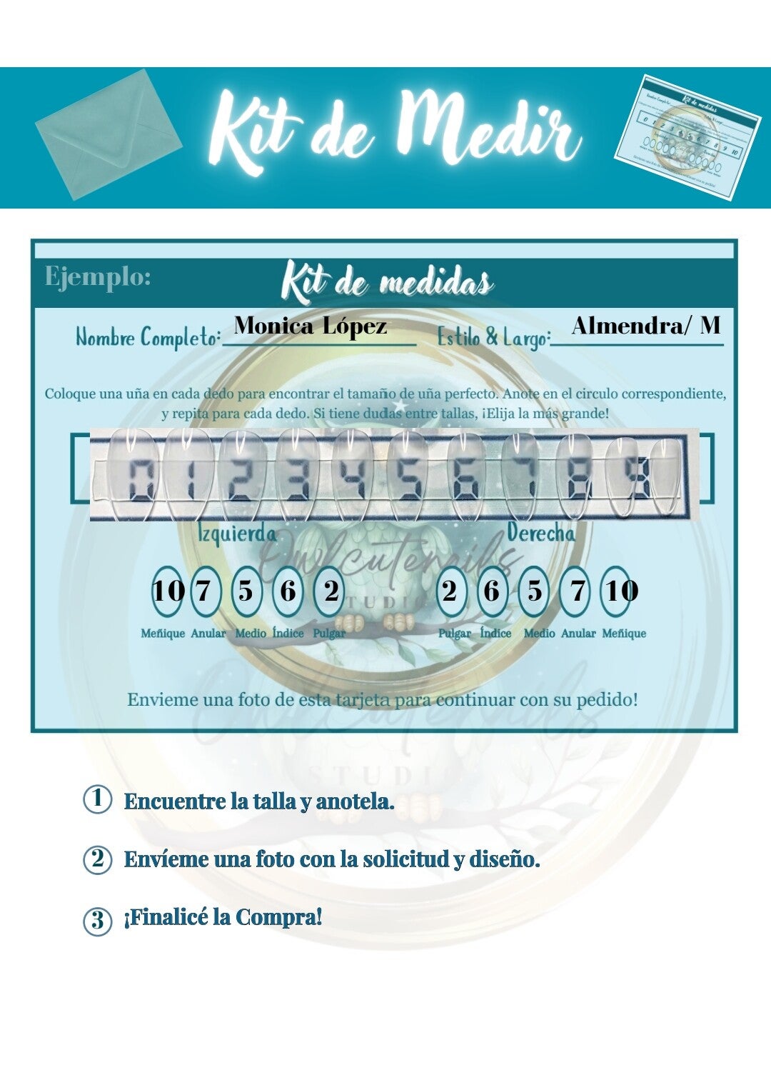 Kit de Medidas para uñas Press-on 