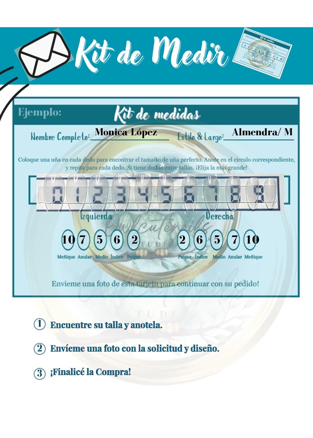 Kit de Medidas para uñas Press-on 