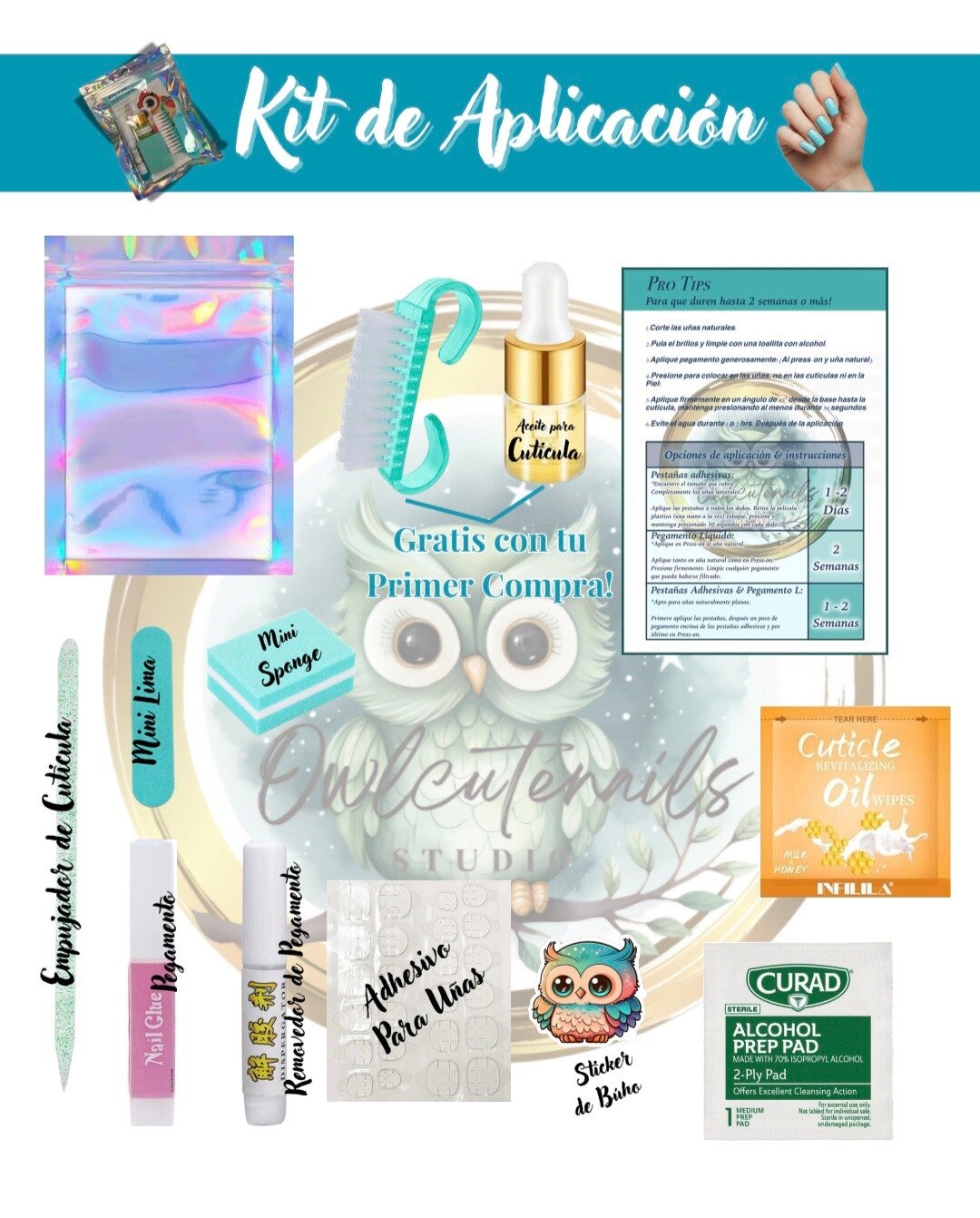 Kit de Aplicación para uñas Press-on 