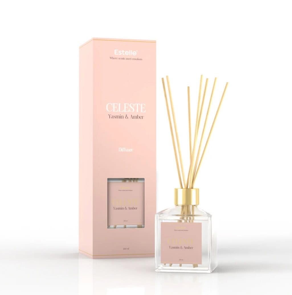 Estelle geurstokjes Celeste - Yasmine & Amber 200 ml