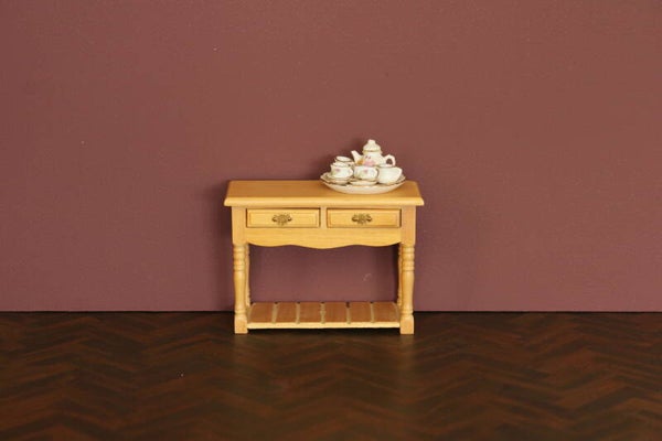 Houten sidetable met twee lades