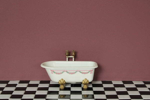 Vintage Bodo Hennig poppenhuisbad van porselein