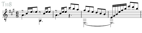 Musical sketch T118: sheet music for classical guitar