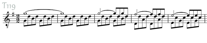 Musical sketch T119: sheet music for classical guitar