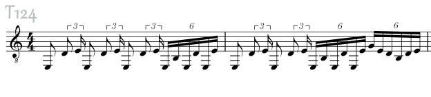 Musical sketch T124: sheet music for classical guitar