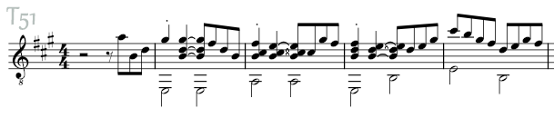 Musical sketch T51: sheet music for classical guitar