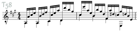 Musical sketch T58: sheet music for classical guitar
