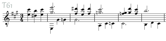 Musical sketch T61: sheet music for classical guitar