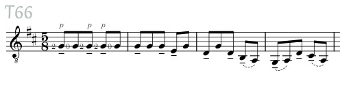 Musical sketch T66: sheet music for classical guitar