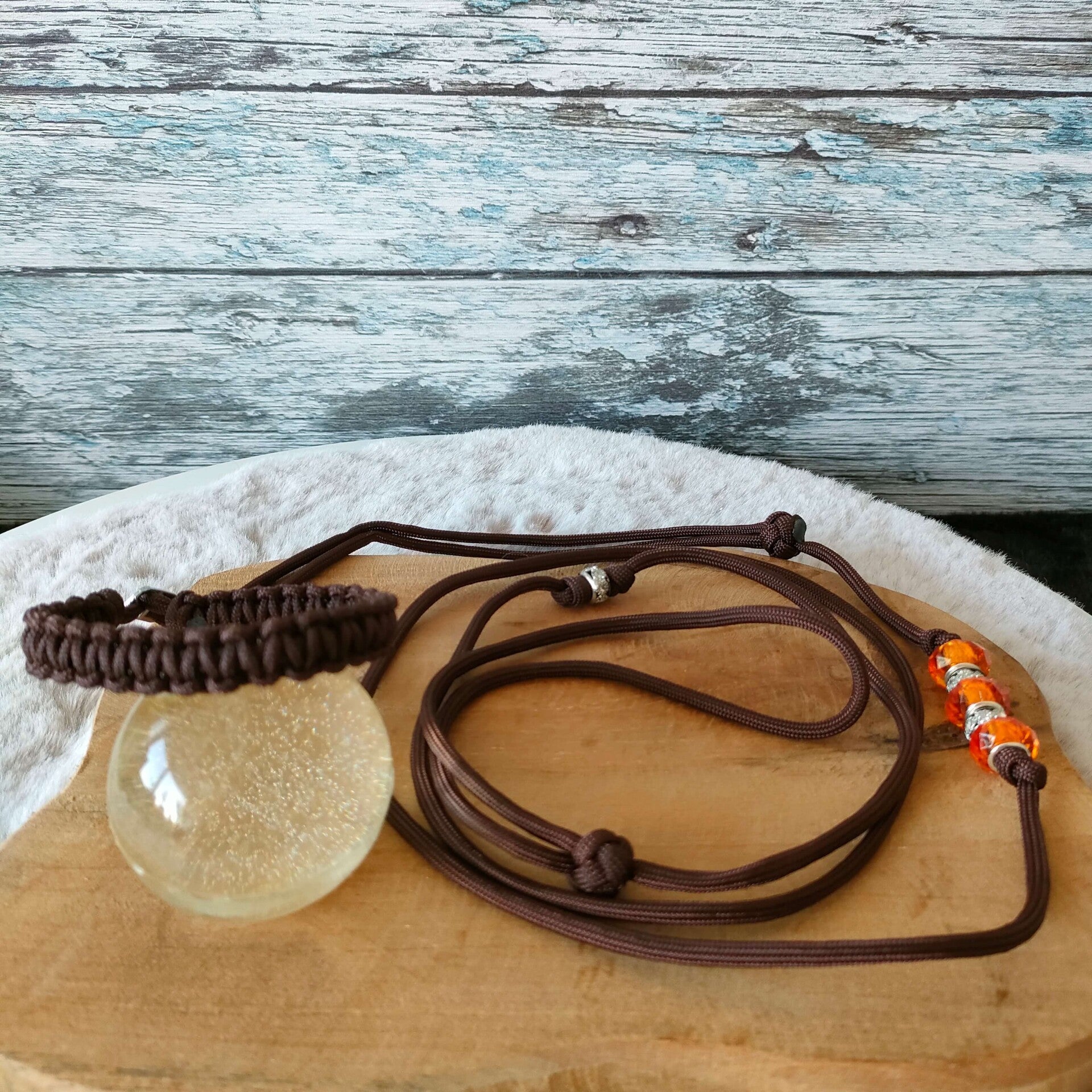 Showlijn walnut oranje/zilver