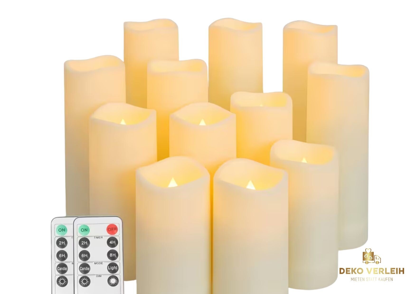 24 LED-Kerzen in drei Grössen, inkl. Fernbedienung