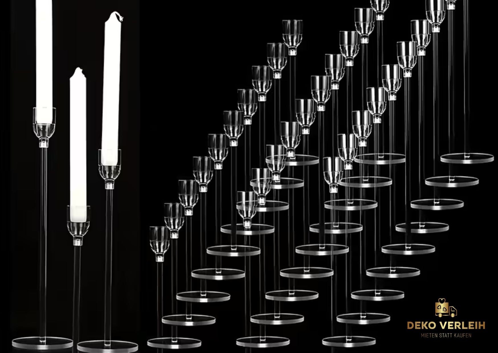 6-teiliges Kerzenhalter-Set in Transparent