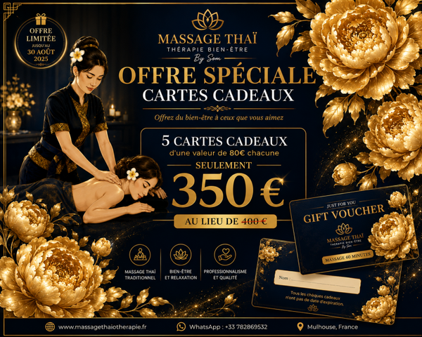 5 Chèque Cadeau Massage 60 Min.