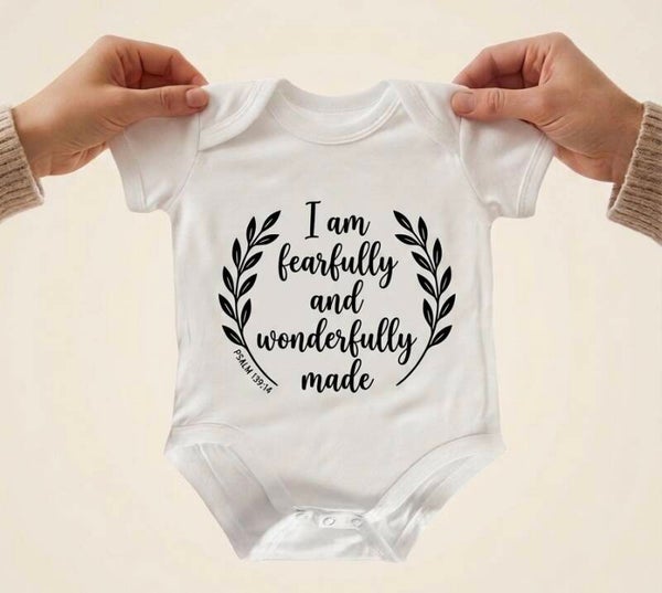 Baby Onesie - "Fearfully and Wonderfully Made"