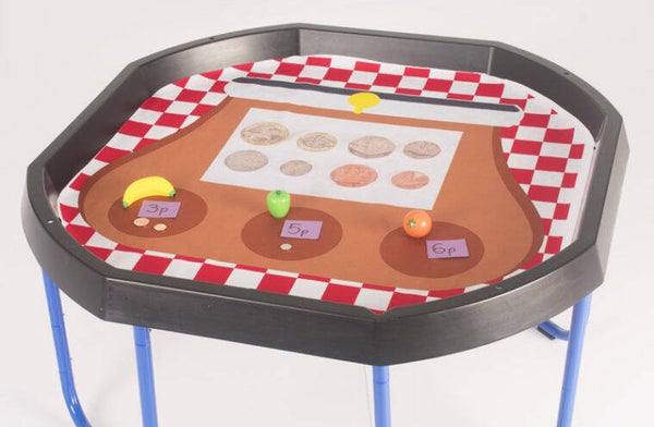 Tuff Tray/Play Tray Double Sided Play Mat: Exploring Food and Money