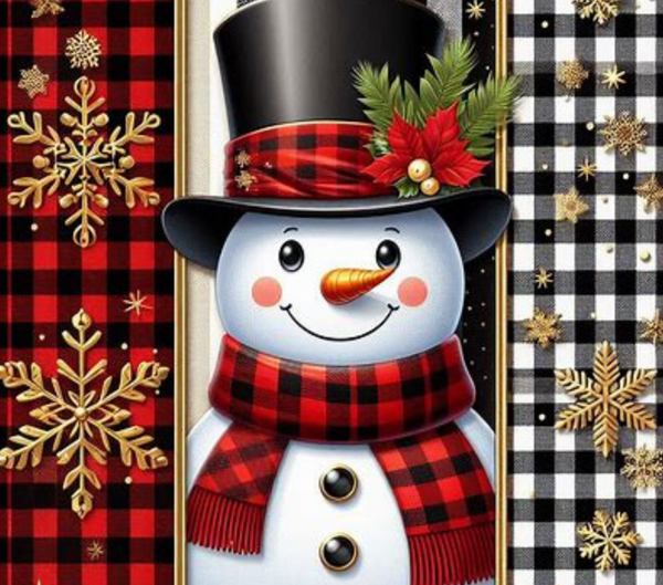 Tumbler Christmas - Snowman Checkered