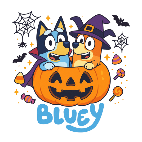 Kids Bluey in pumpkin