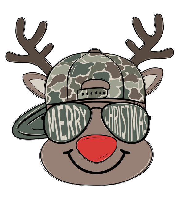 Merry Christmas Camo Boy or Girl Reindeer