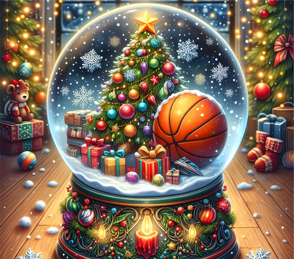 Tumbler Christmas - Basketball Snow Globe