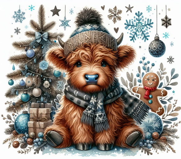 Tumbler Christmas - Highland Cow