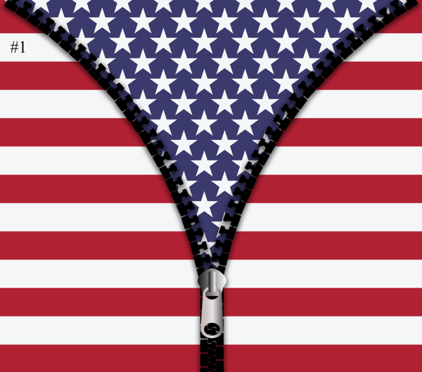 Zipper Red White Blue