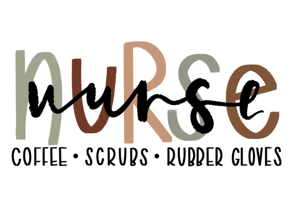 Nurse Coffee Scrubs Rubber Gloves