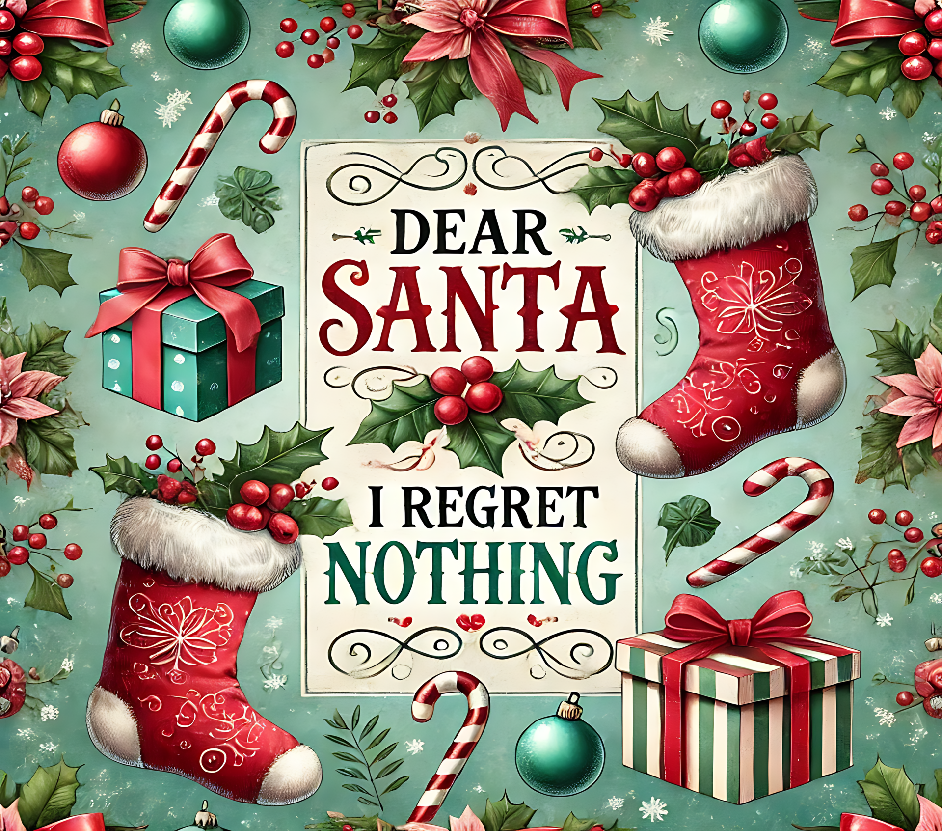 Tumbler Christmas - I Regret Nothing