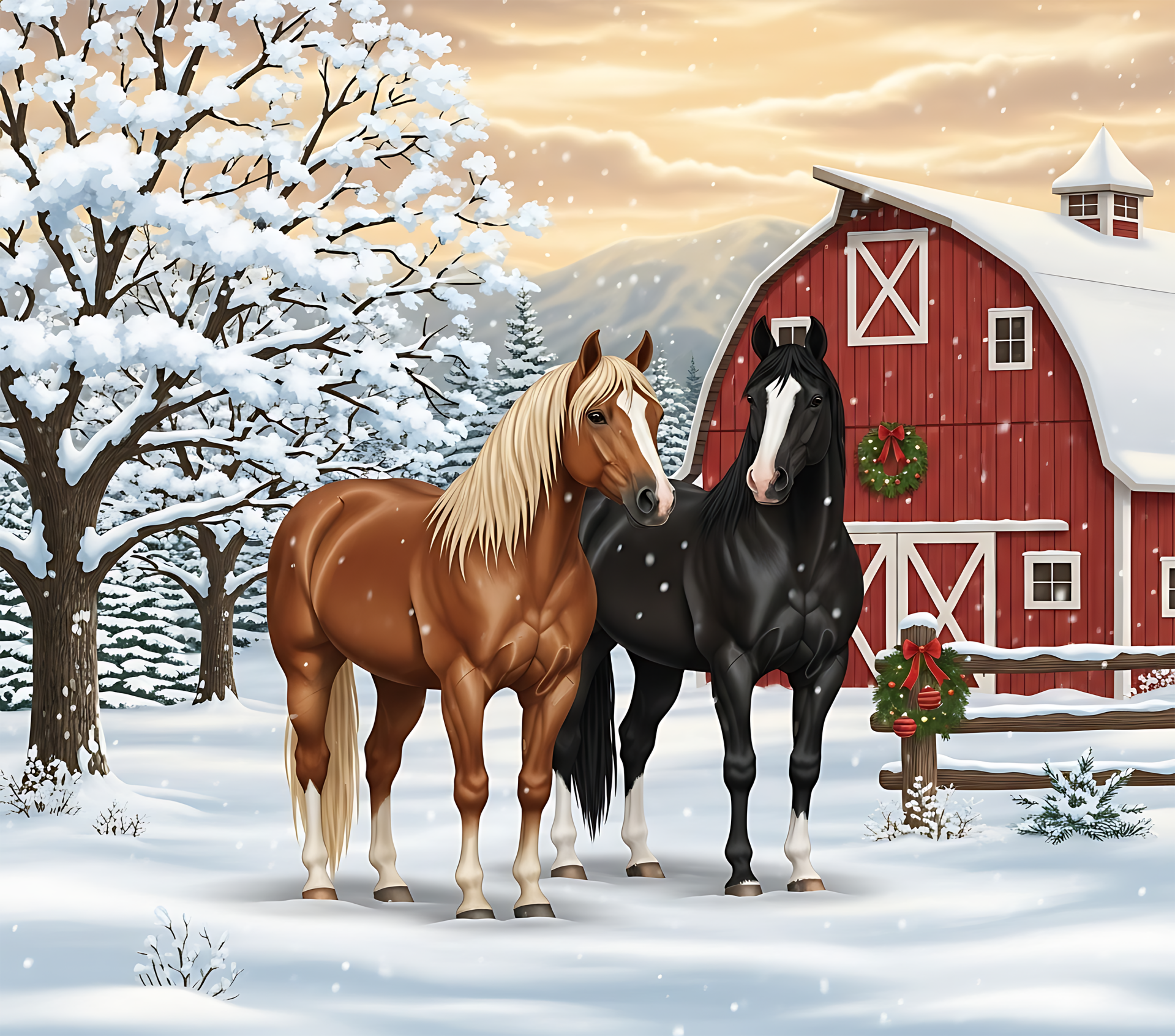 Tumbler Christmas - Horses
